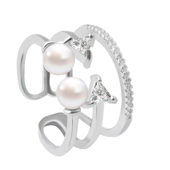 Pearl with Crystal Ring